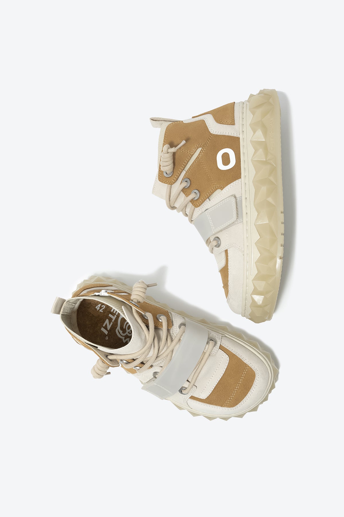 MIXCE Unisex High Top Sneakers | Cool Shoes | Brown Shoes - Oetziceman