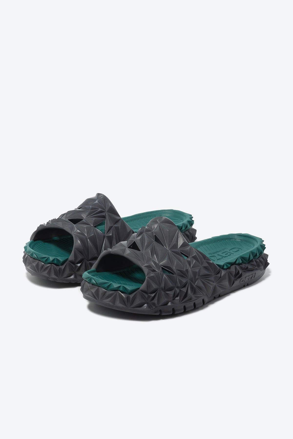 OETZI Icelippers | Dark Grey Green Slippers For Women - Oetziceman